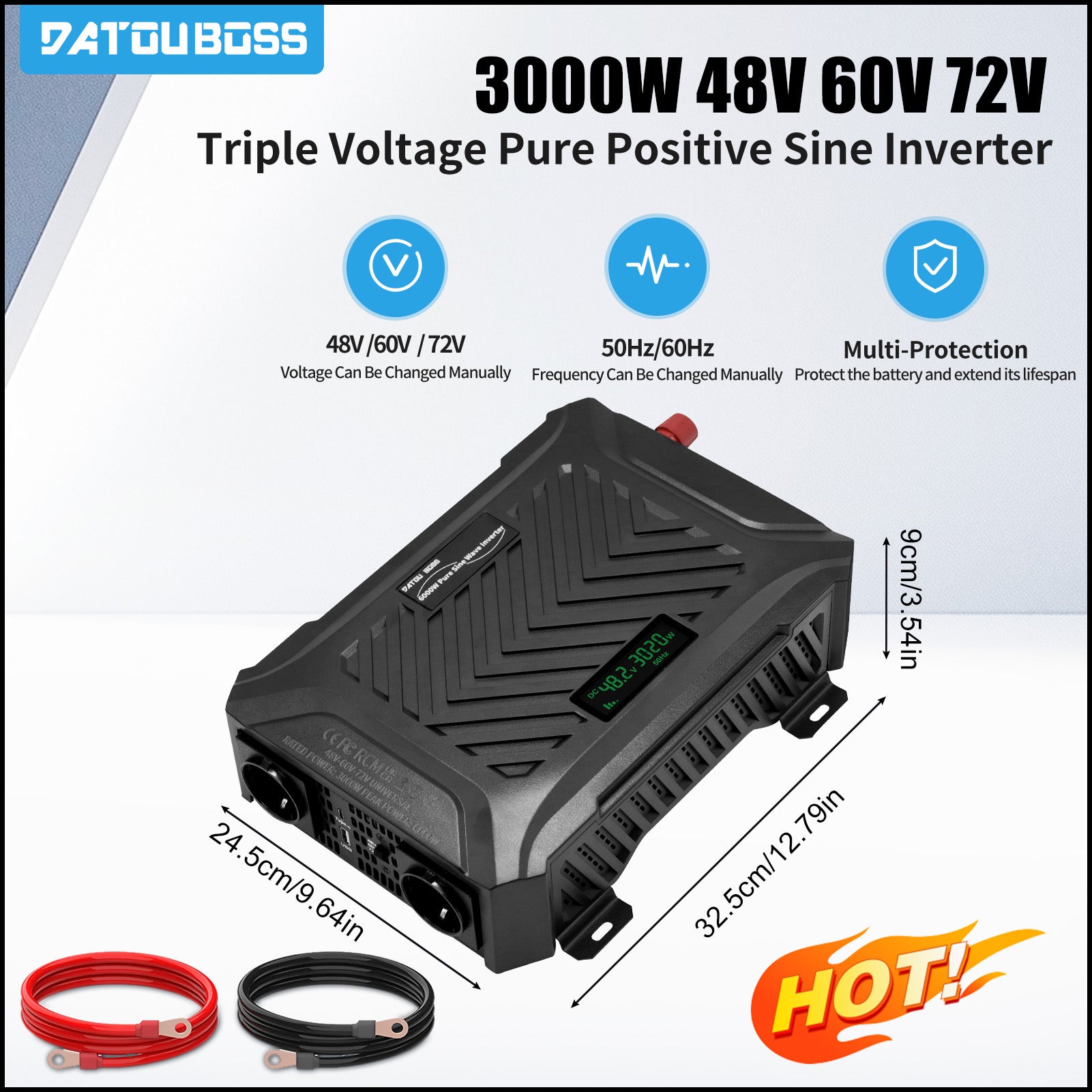 DATOUBOSS Rechargeable Lifepo4 Batteries Voltage Converters Inverter