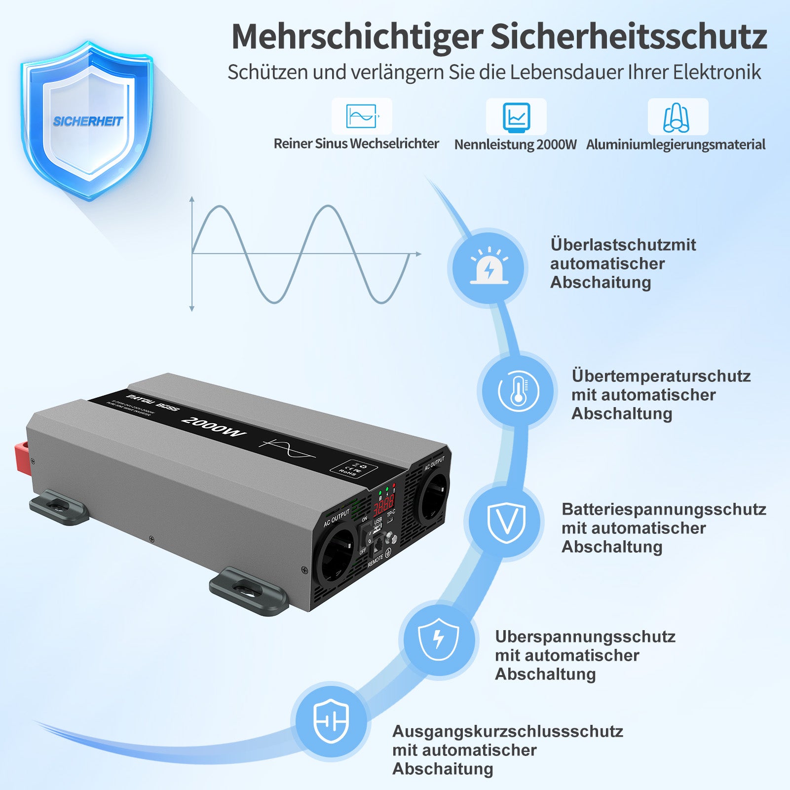 DATOUBOSS Rechargeable Lifepo4 Batteries Voltage Converters Inverter