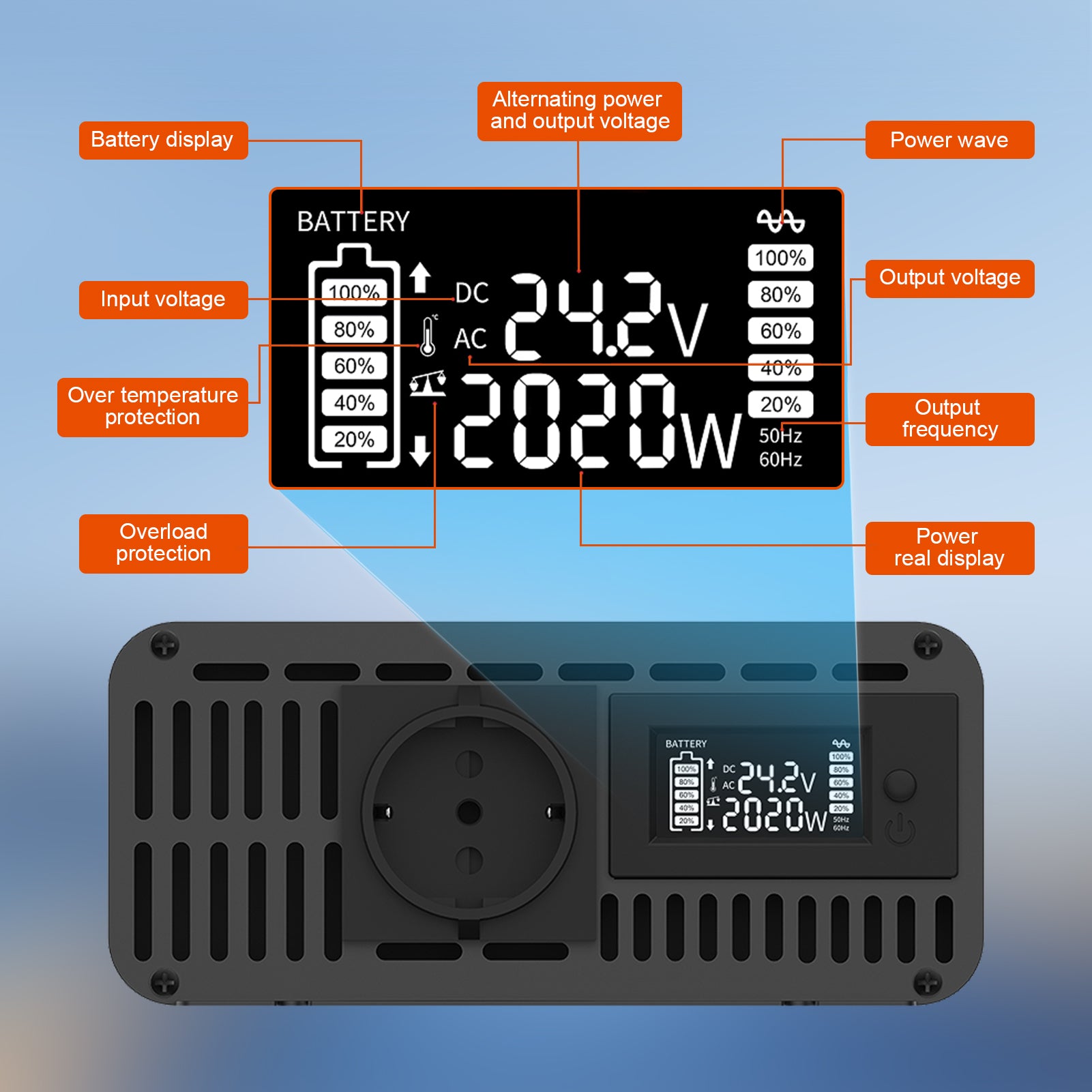 DATOUBOSS Rechargeable Lifepo4 Batteries Voltage Converters Inverter
